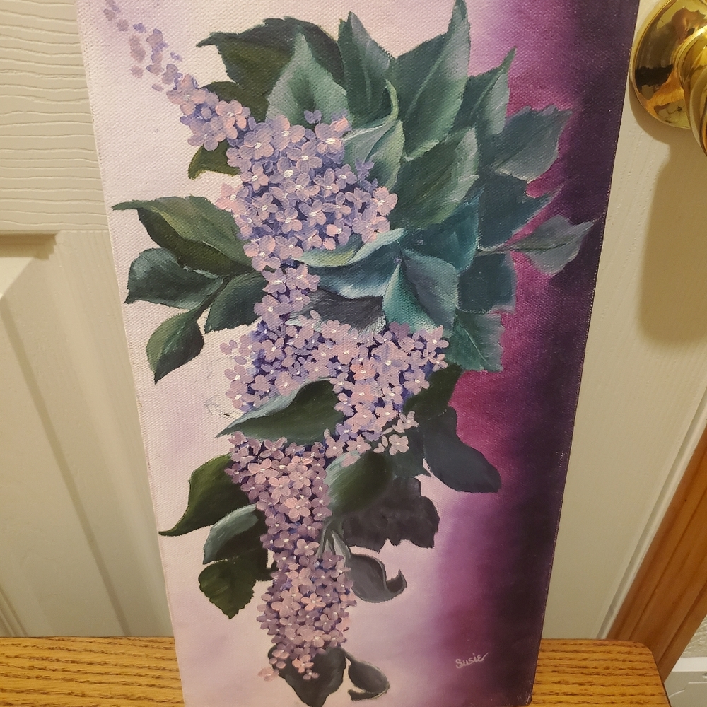 Vtg original oil painting by Susue Warner 1980's